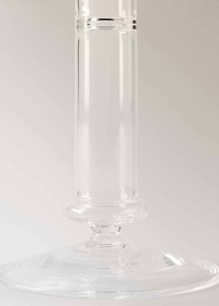 Medium coloured borosilicate candelabrum — Ice Grey