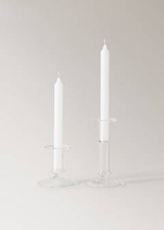 Medium coloured borosilicate candelabrum — Ice Grey 4