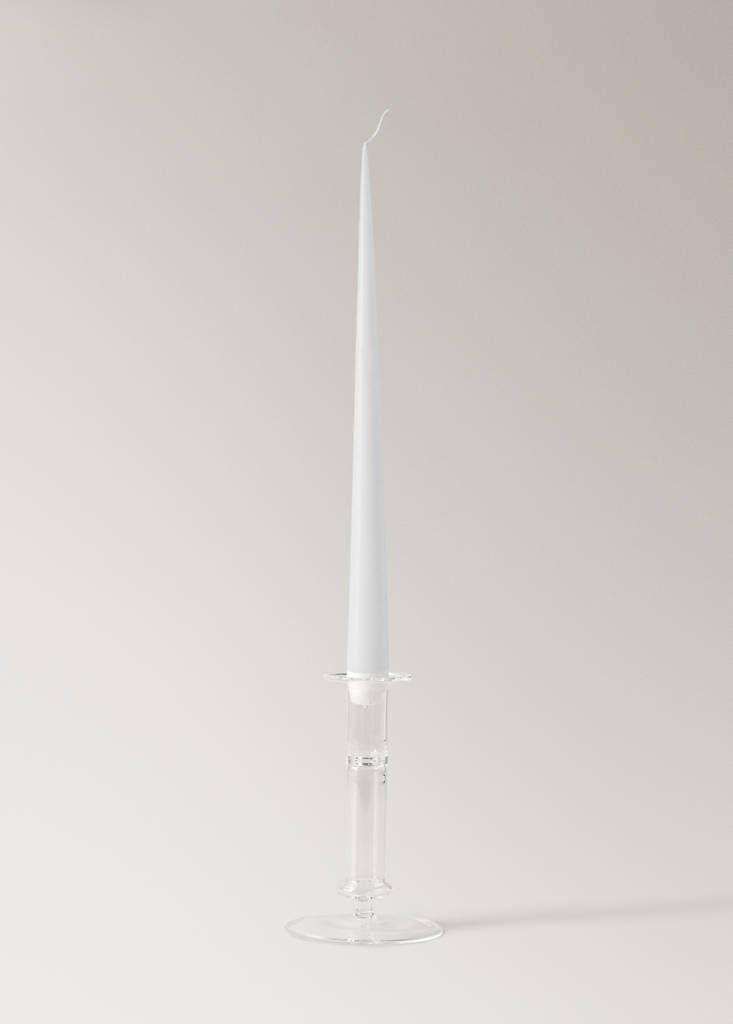 Medium coloured borosilicate candelabrum — Ice Grey