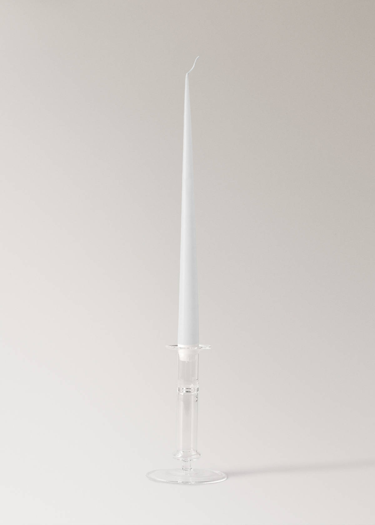 Medium coloured borosilicate candelabrum — Ice Grey