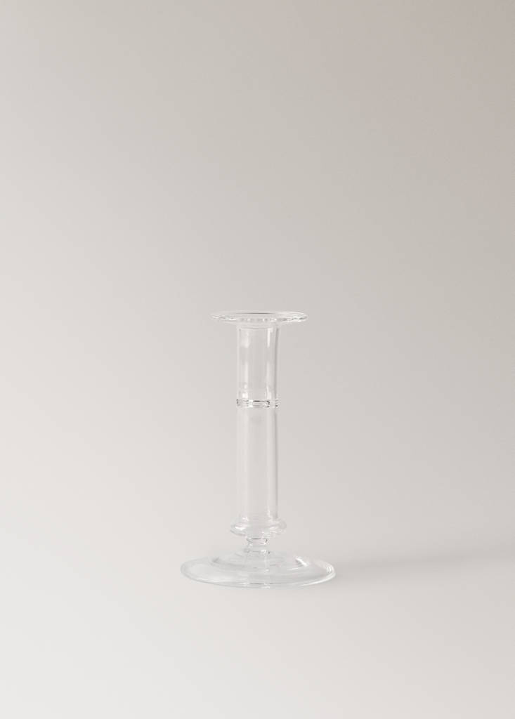 Medium coloured borosilicate candelabrum — Ice Grey
