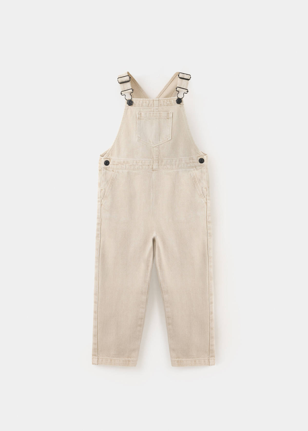 Denim dungarees with pockets — Sand