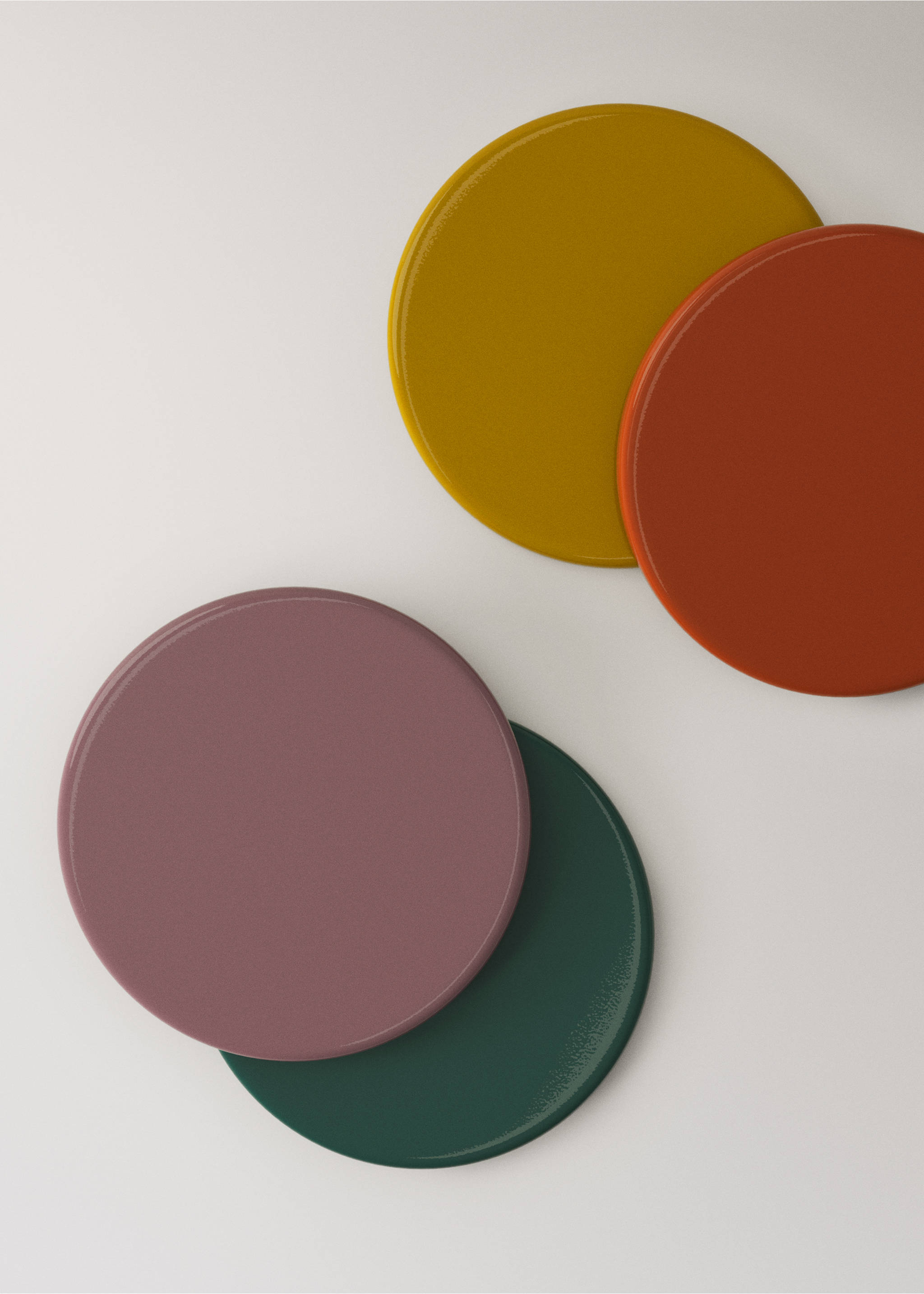 Set of 4 coloured wooden coasters - Details of the article 2, Curry. Ref: 37083871-00.
