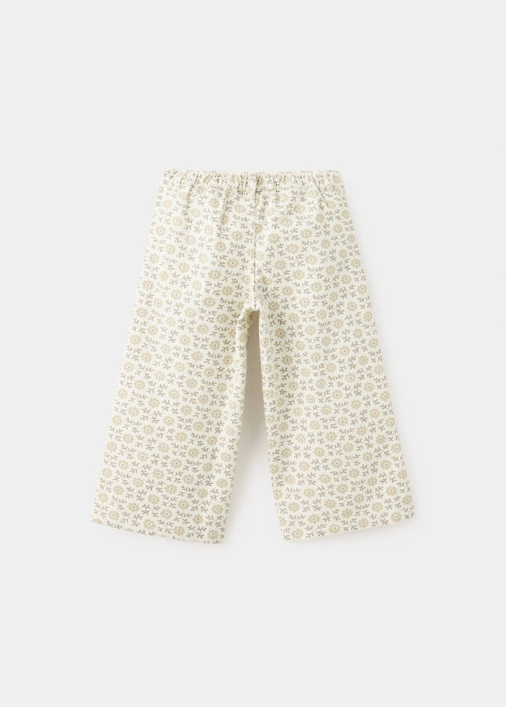 Floral culotte jeans — Ecru