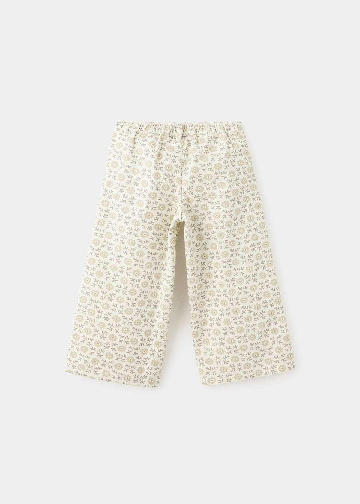 Floral culotte jeans — Ecru