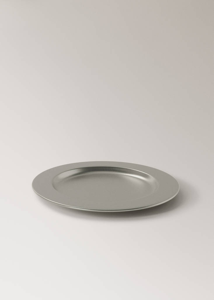 Matte stainless steel bread plate — Silver