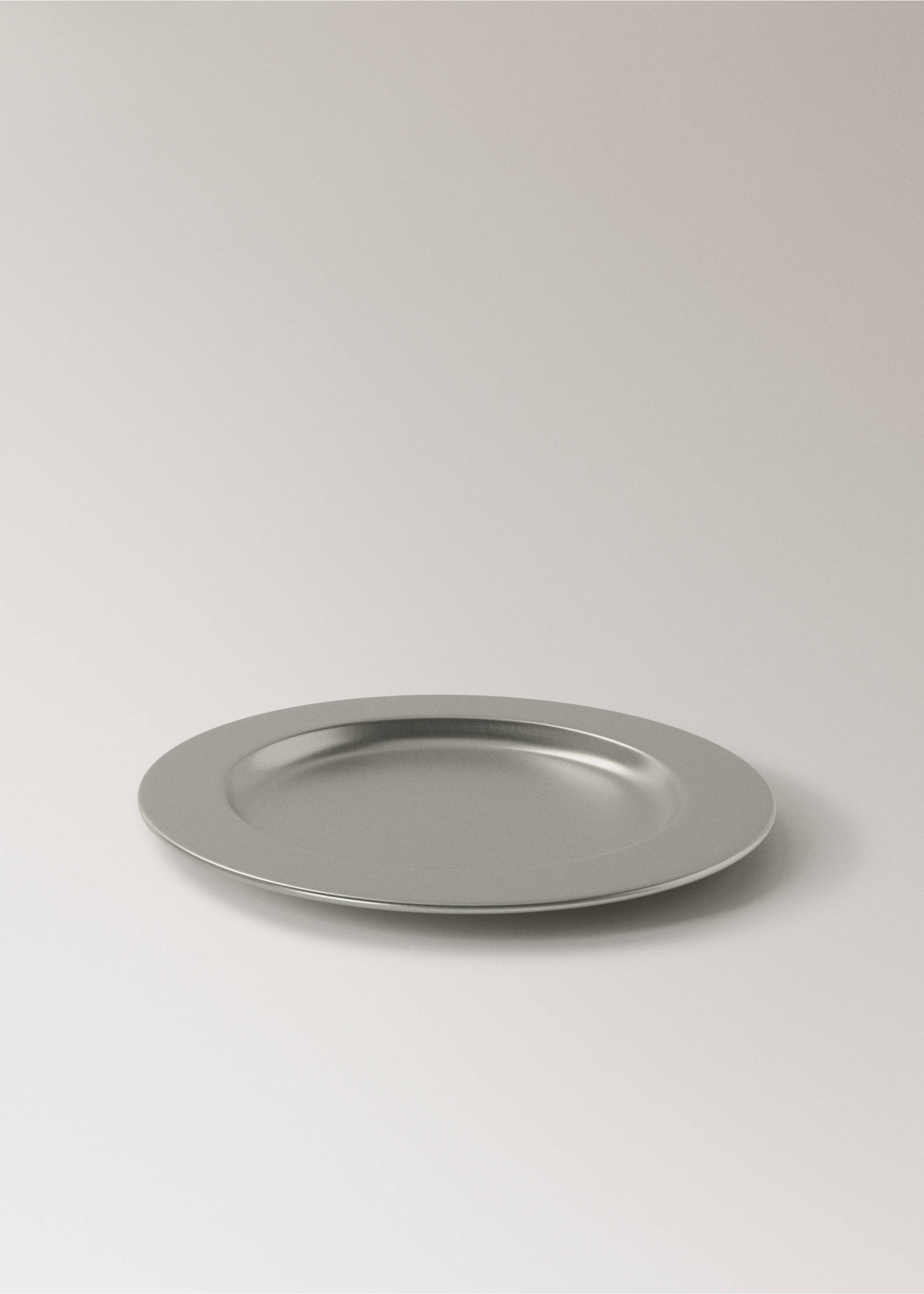 Matte stainless steel bread plate - Details of the article 1, Silver. Ref: 37083875-00.