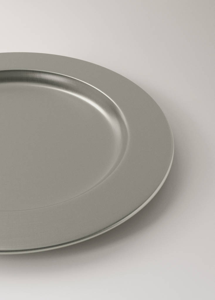 Matte stainless steel bread plate — Silver