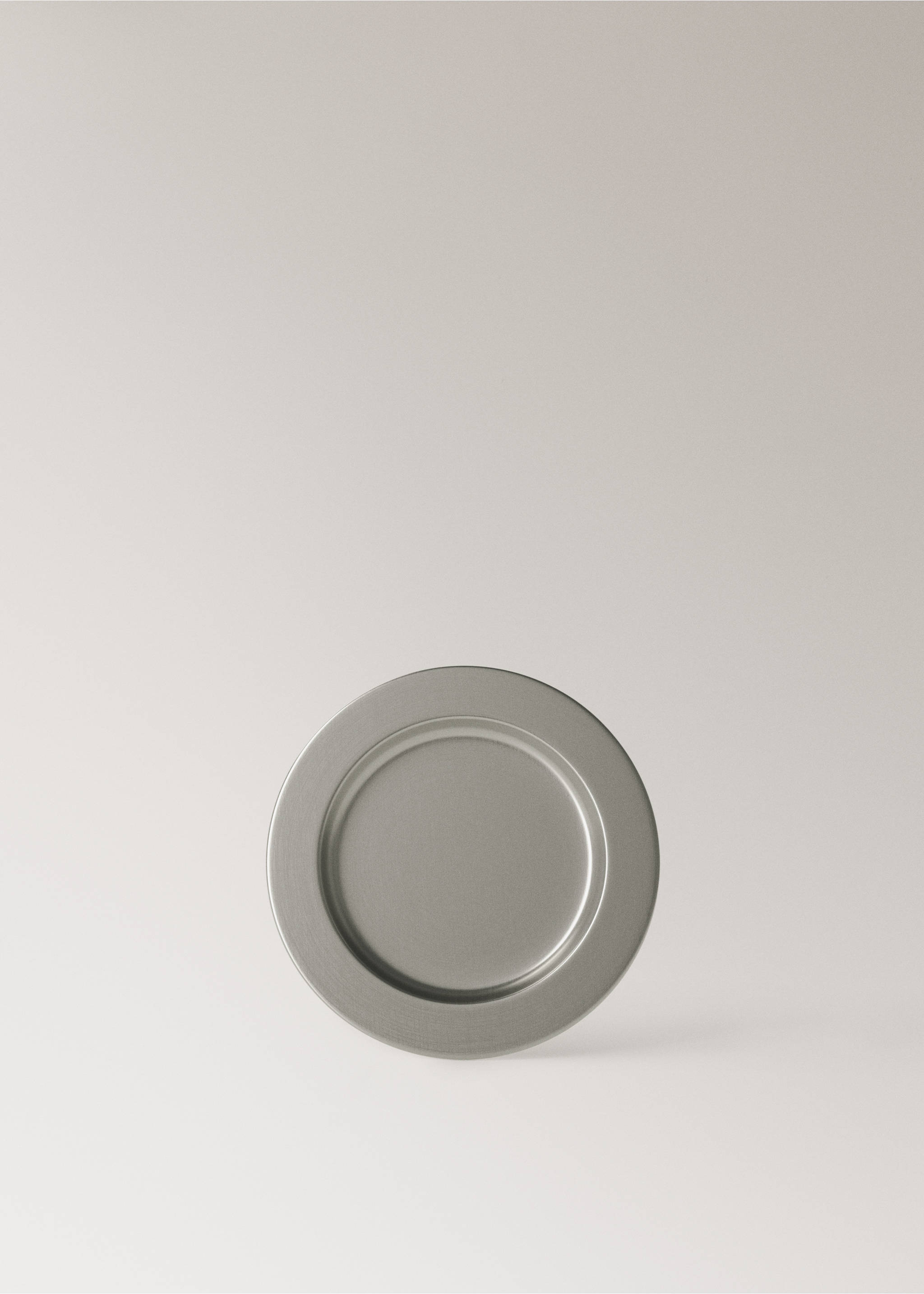 Matte stainless steel bread plate - Article without model, Silver. Ref: 37083875-00.