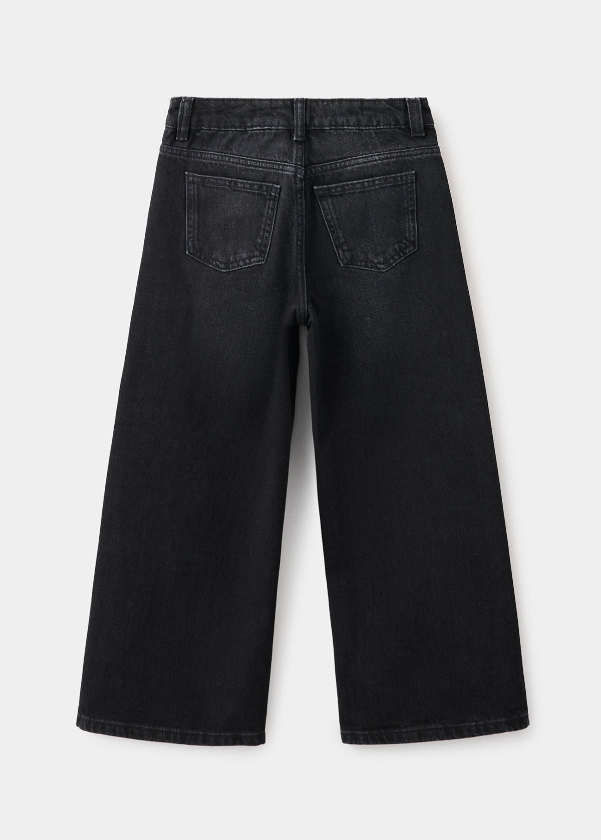 Culotte jeans with rhinestones — Black denim