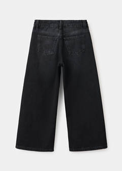 Culotte jeans with rhinestones — Black denim 5