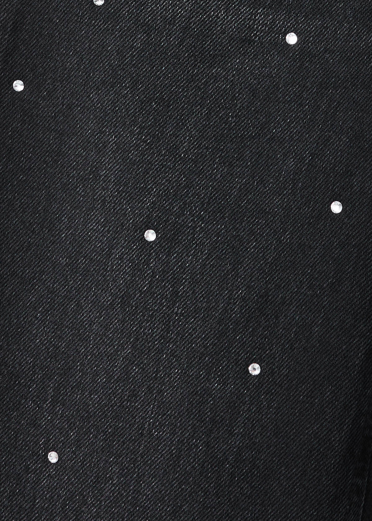 Culotte jeans with rhinestones — Black denim