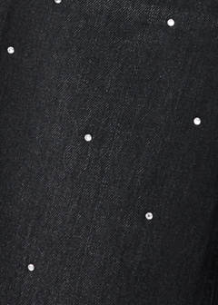 Culotte jeans with rhinestones — Black denim 6
