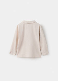Long sleeves cotton polo — Light/Pastel Brown 3