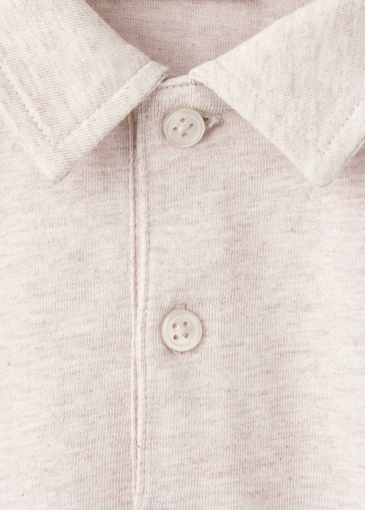 Long sleeves cotton polo — Light/Pastel Brown