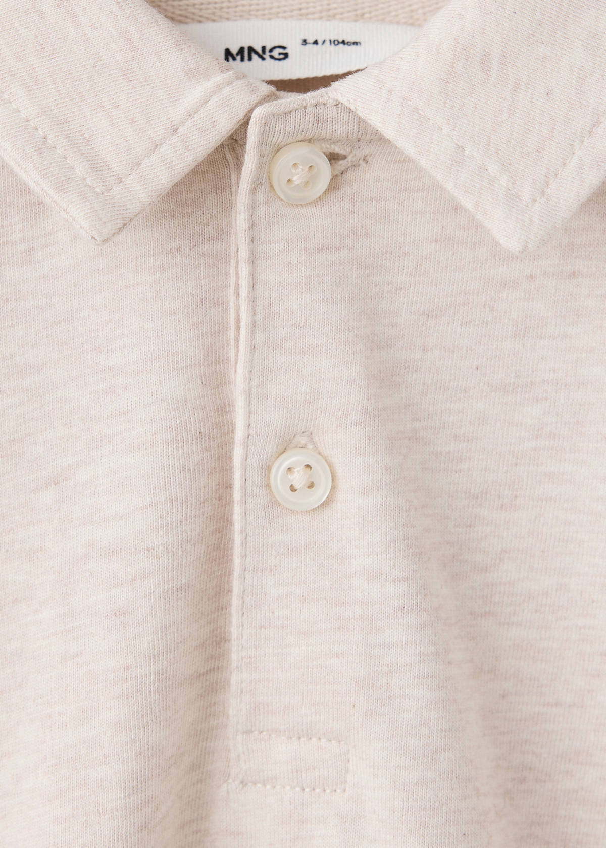 Long sleeves cotton polo — Light/Pastel Brown