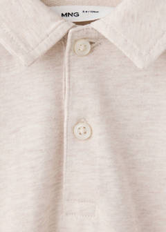 Long sleeves cotton polo — Light/Pastel Brown 2