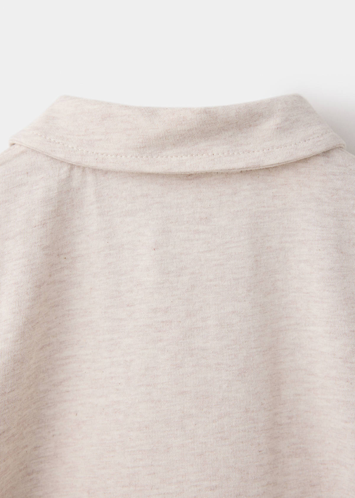 Long sleeves cotton polo — Light/Pastel Brown