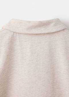 Long sleeves cotton polo — Light/Pastel Brown 4