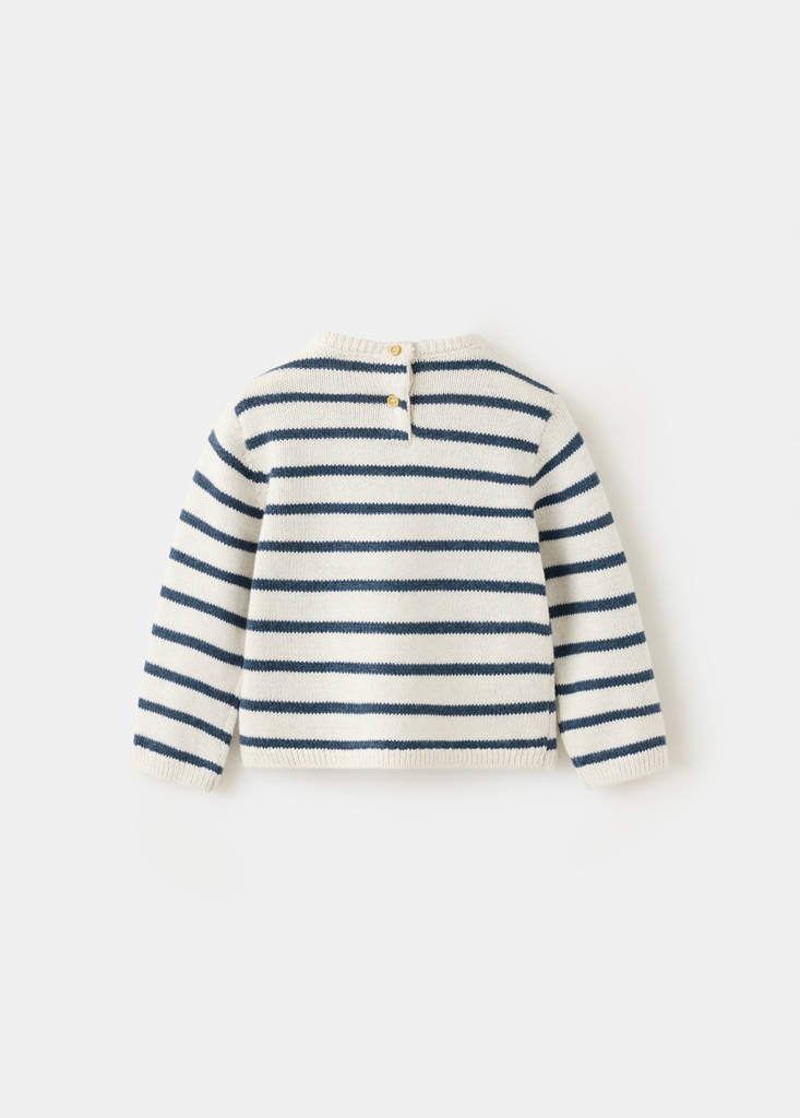 Knit striped sweater — Sand