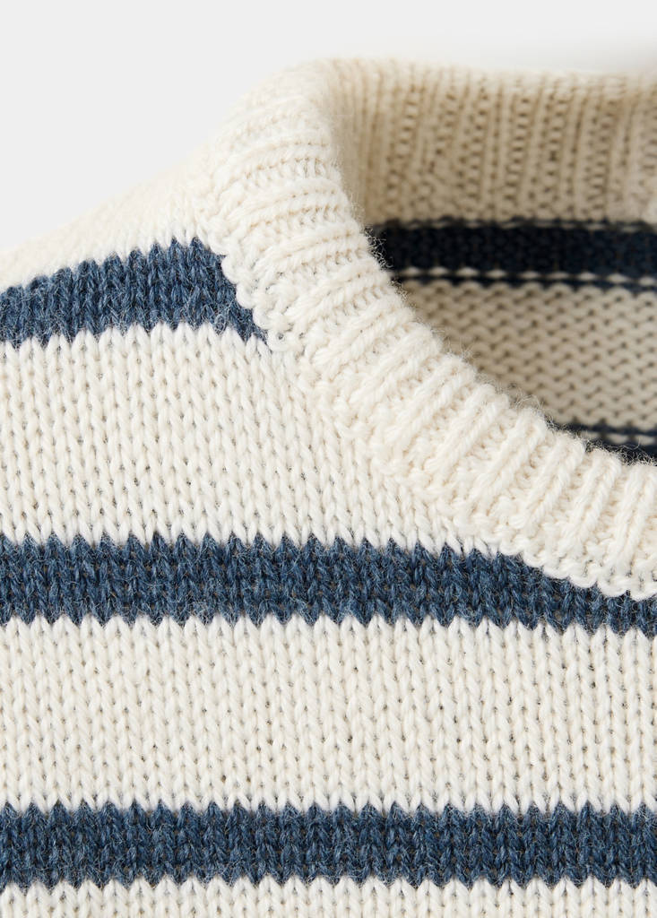 Knit striped sweater — Sand