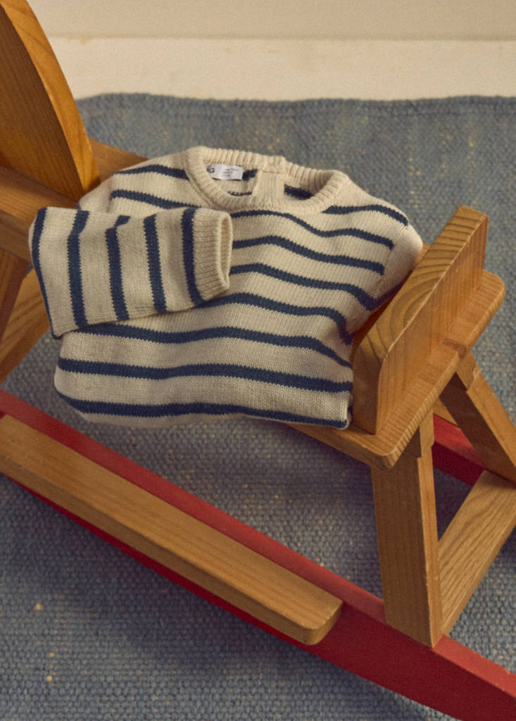 Knit striped sweater — Sand