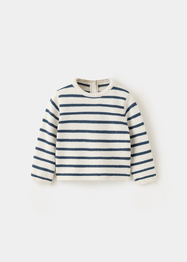 Knit striped sweater — Sand