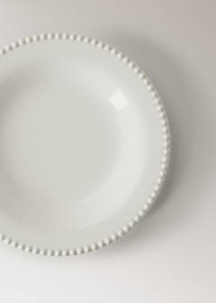 Stoneware dessert plate with decorative decorative edge — White 2