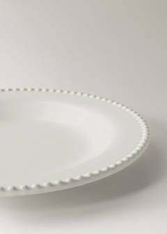 Stoneware dessert plate with decorative decorative edge — White 3