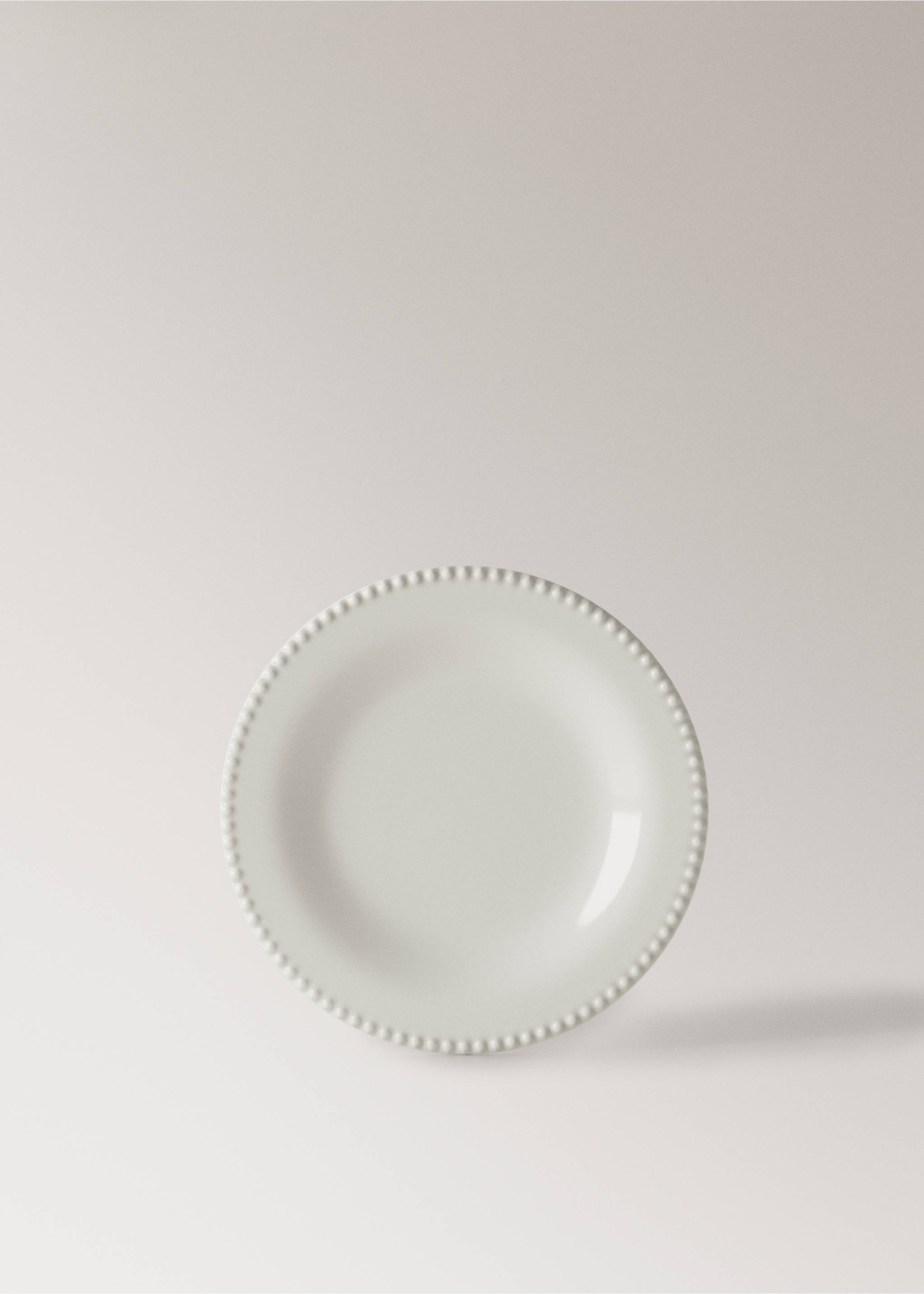 Decorative stoneware dessert plate - Article without model, White. Ref: 37083879-00.