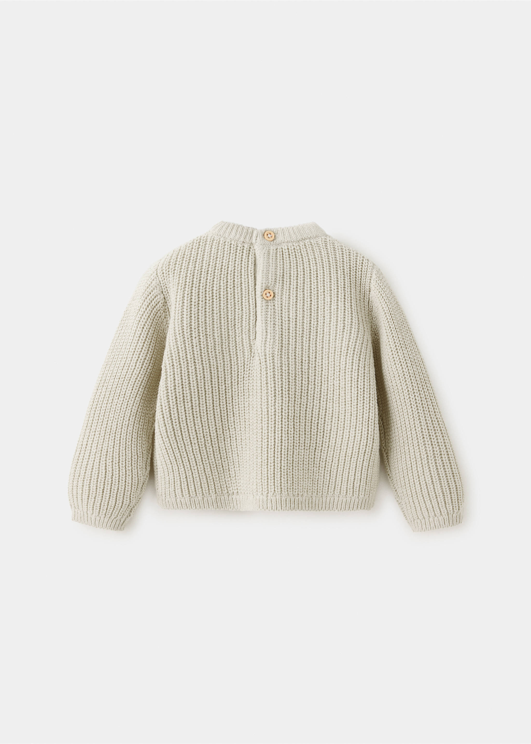Buttoned knit sweater - Reverse of the article, Ecru. Ref: 37083882-00.