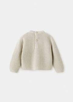 Buttoned knit sweater — Ecru 4