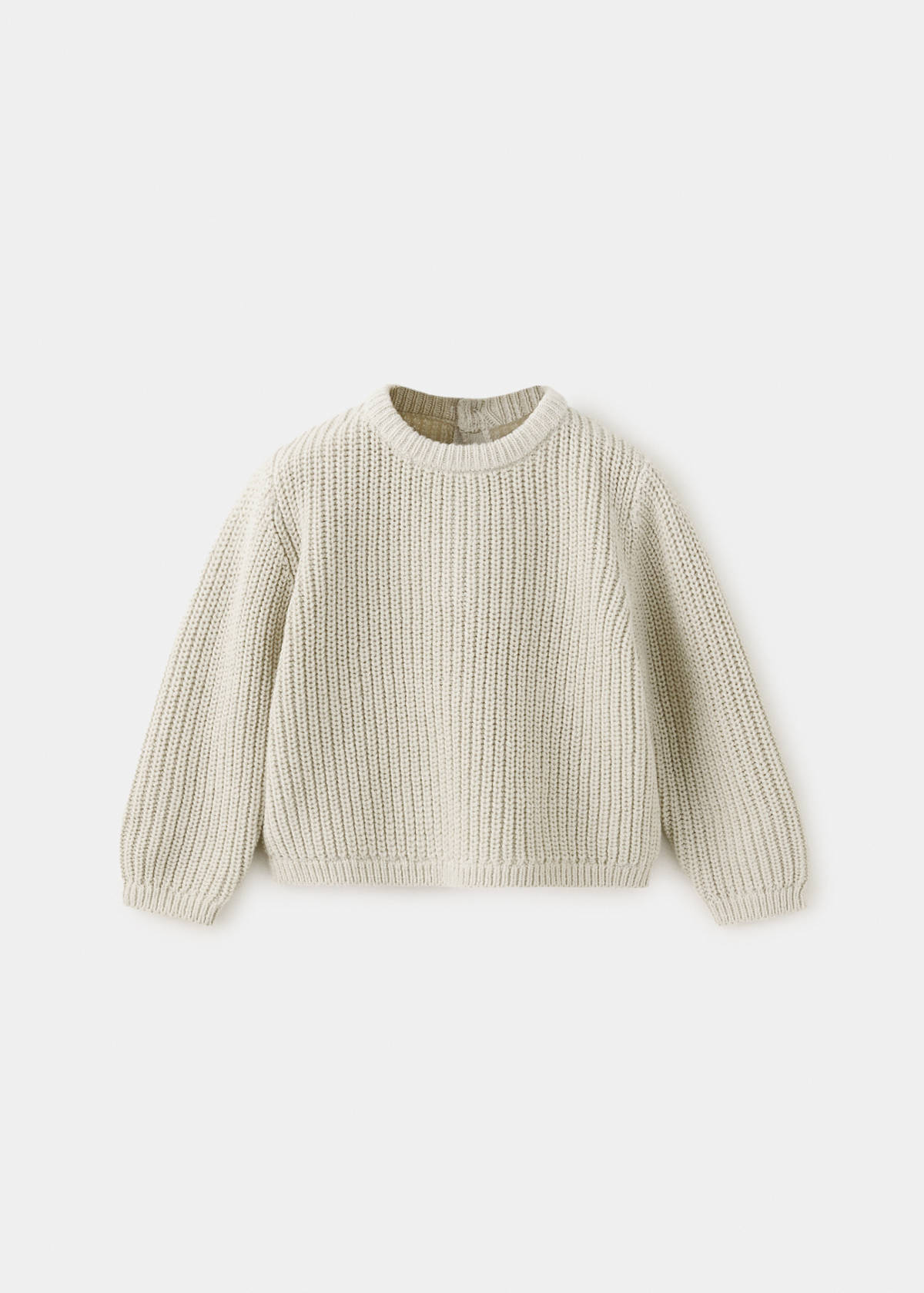 Buttoned knit sweater — Ecru