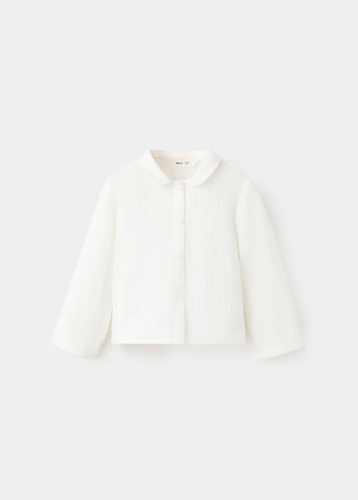Textured cotton shirt — Off White