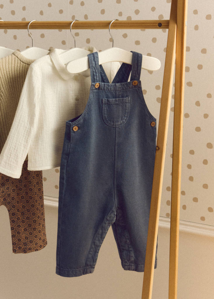 Denim pockets dungarees - thumbnail 4