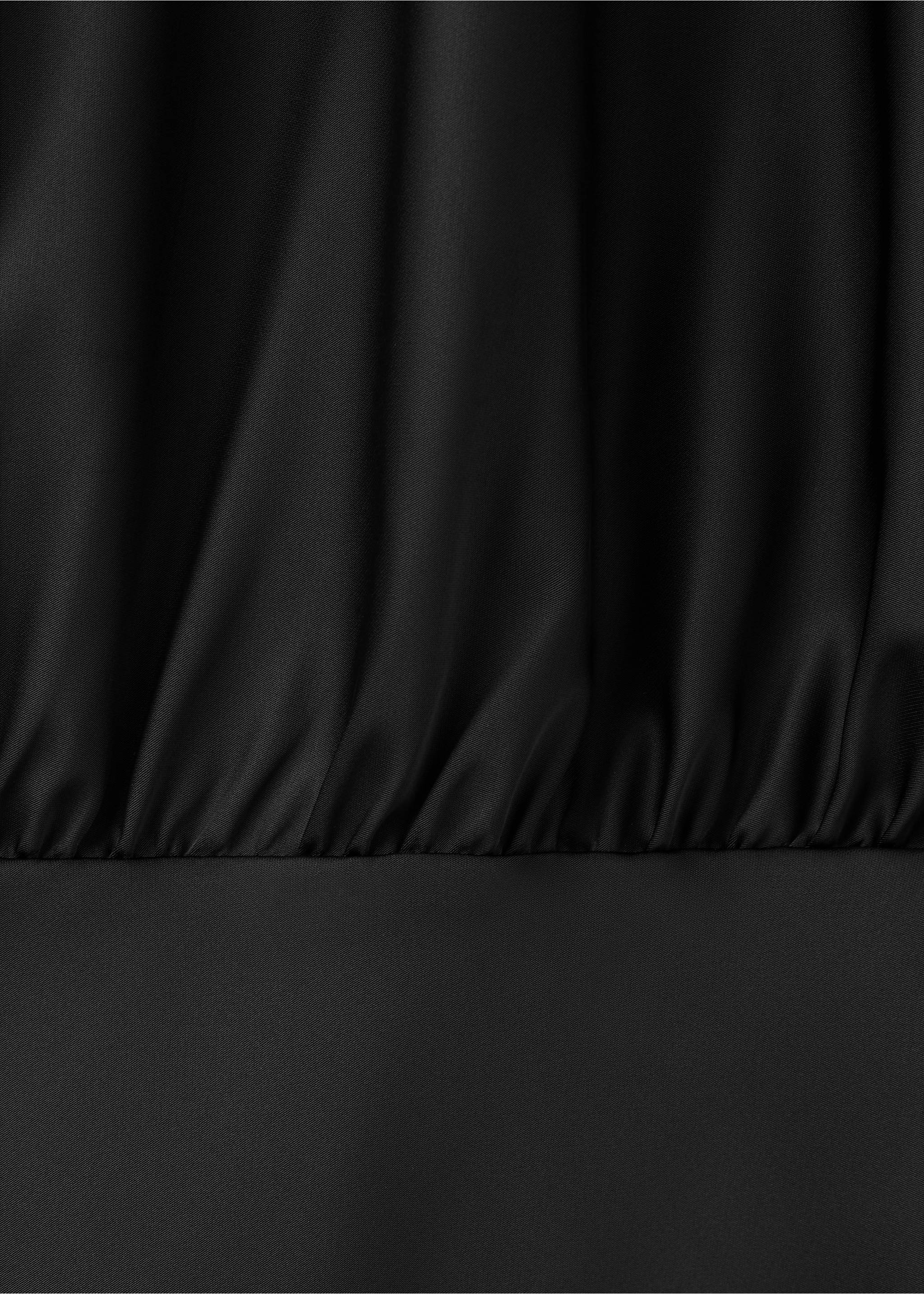 Satin dress with bow - Details of the article 8, Black. Ref: 37083887-00.