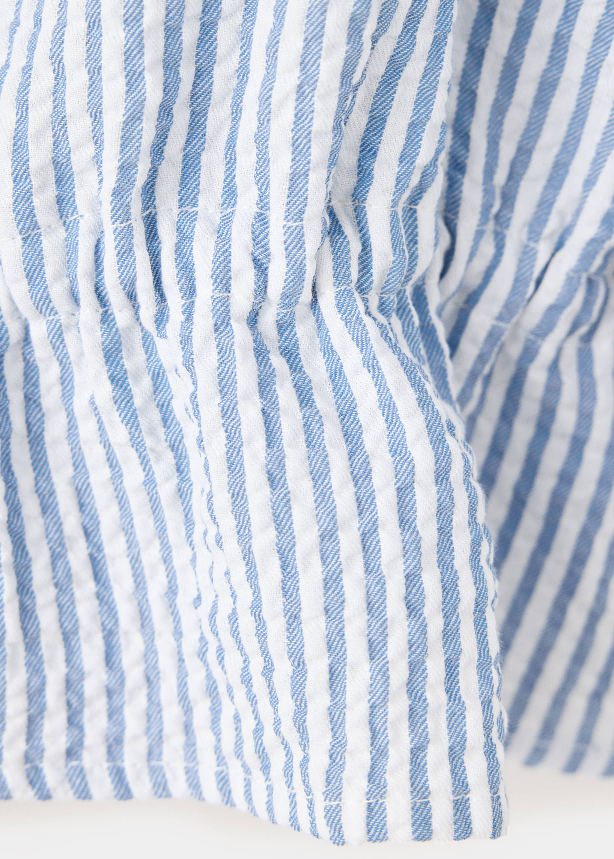 Gathered cotton stripe shirt - Details of the article 0