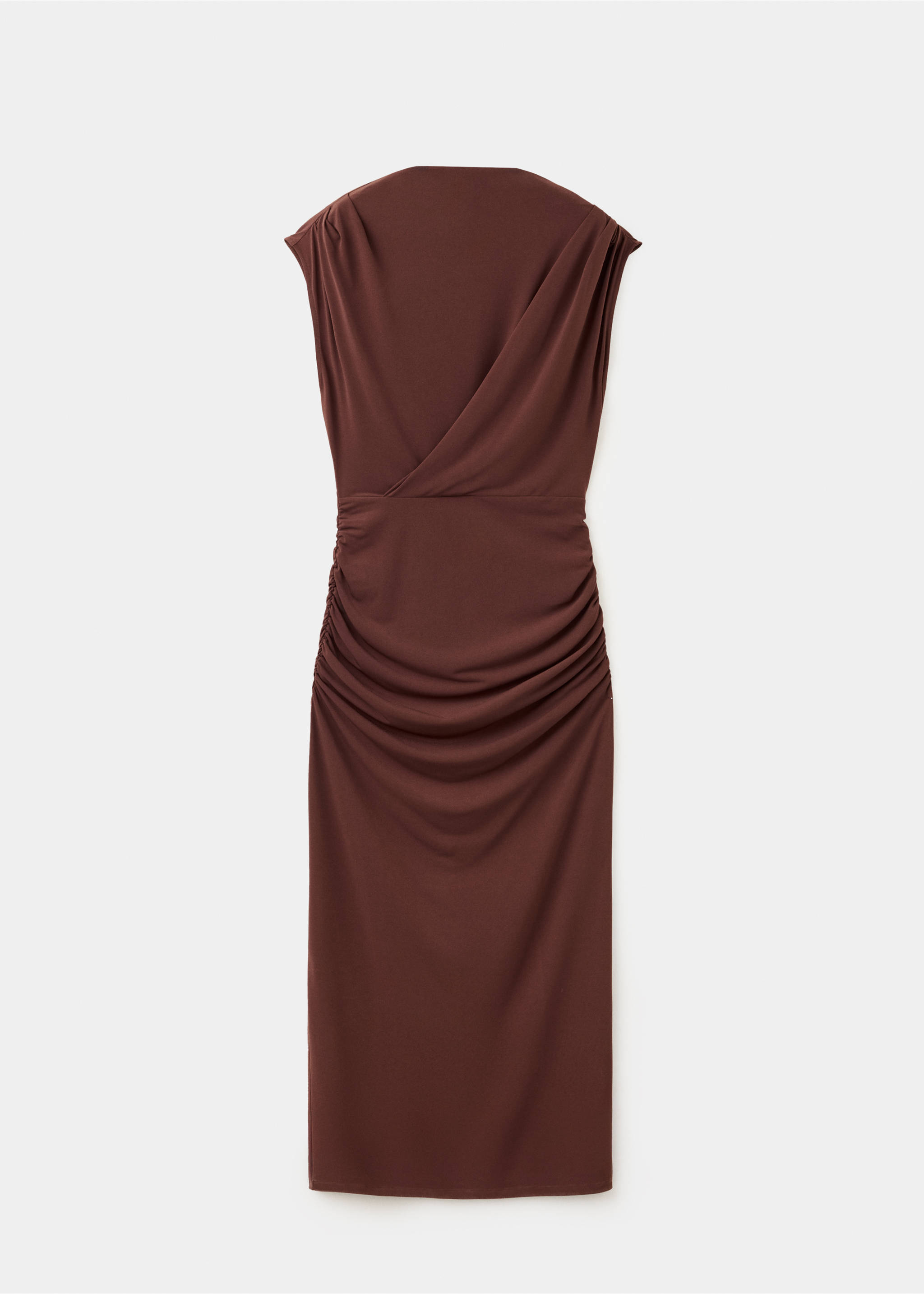 Draped midi-dress - Article without model, Russet. Ref: 37083893-00.