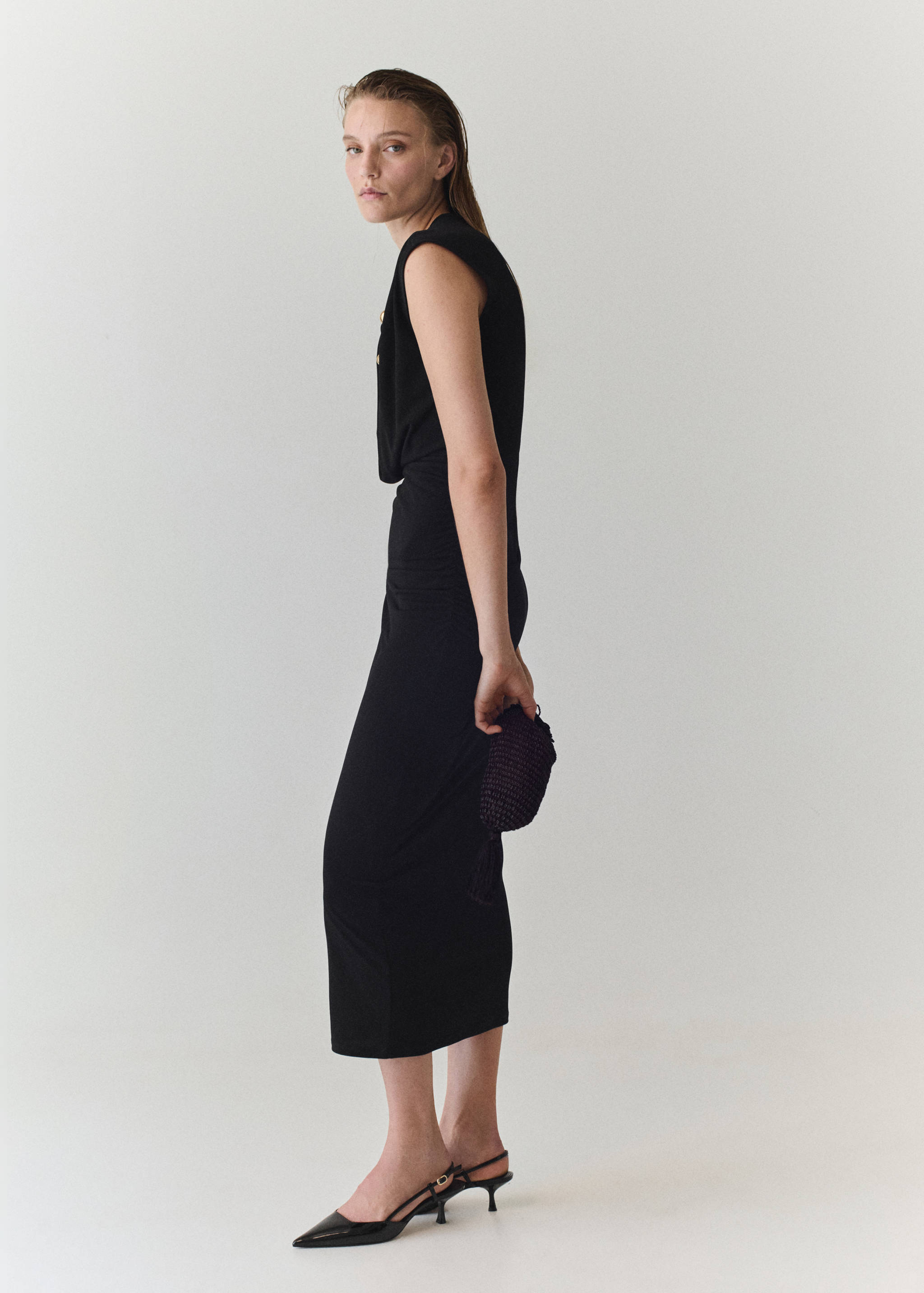 Draped midi-dress - General plane