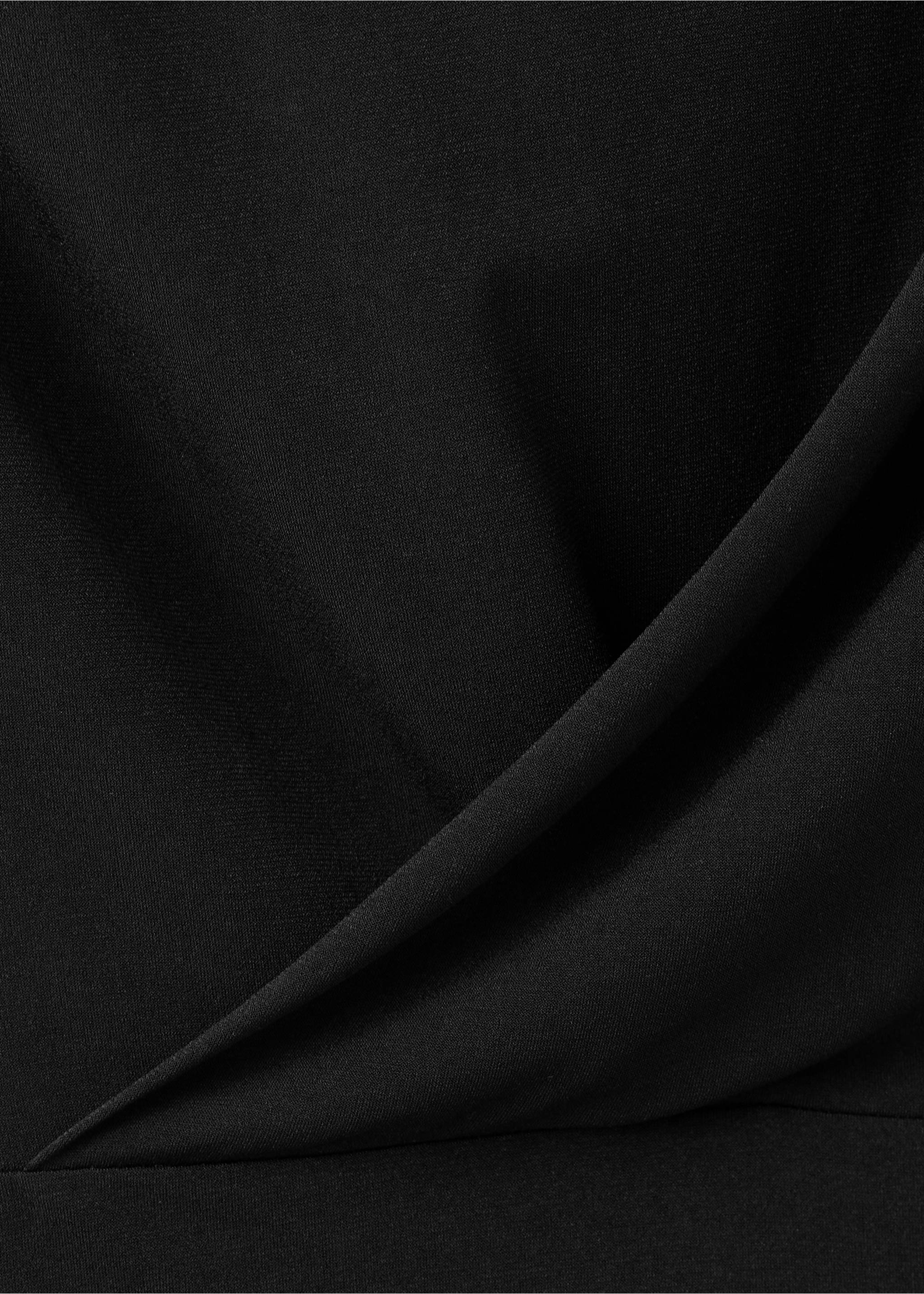 Draped midi-dress - Details of the article 0, Black. Ref: 37083893-00.