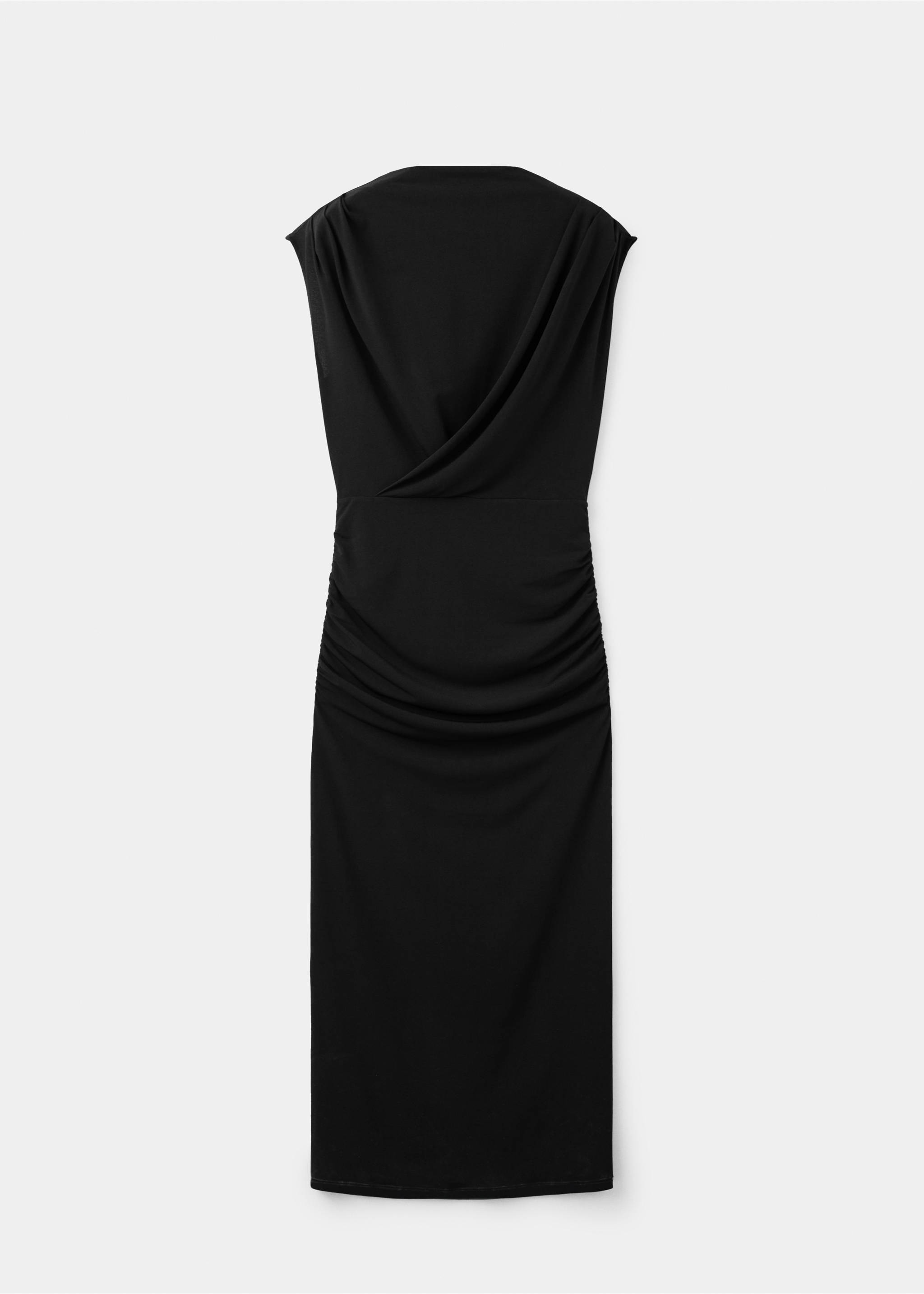 Draped midi-dress - Article without model, Black. Ref: 37083893-00.