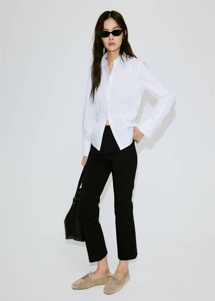 Slim-fit poplin shirt — White
