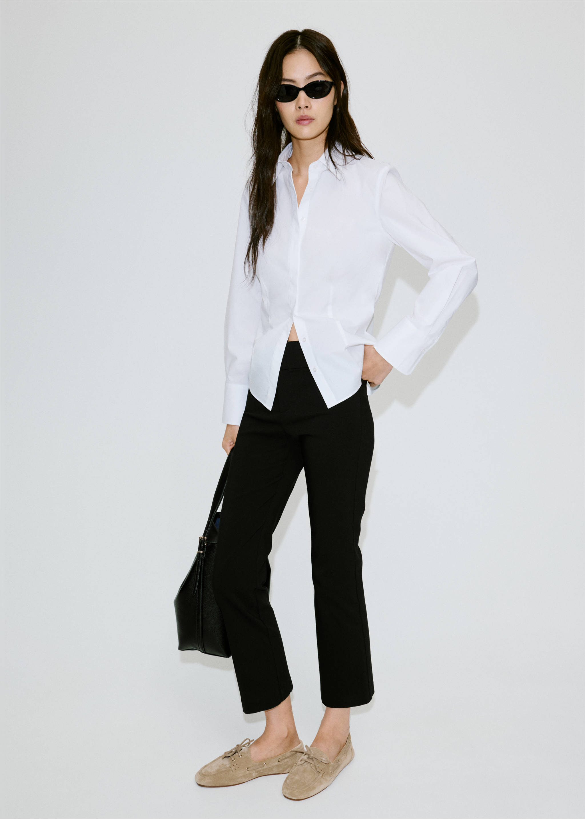 Slim-fit poplin shirt - General plane, White. Ref: 37084067-00.