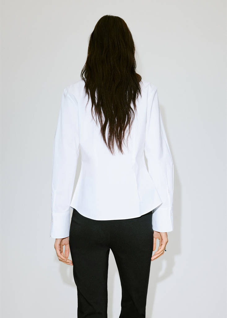Slim-fit poplin shirt — White