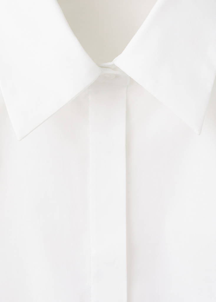 Slim-fit poplin shirt — White