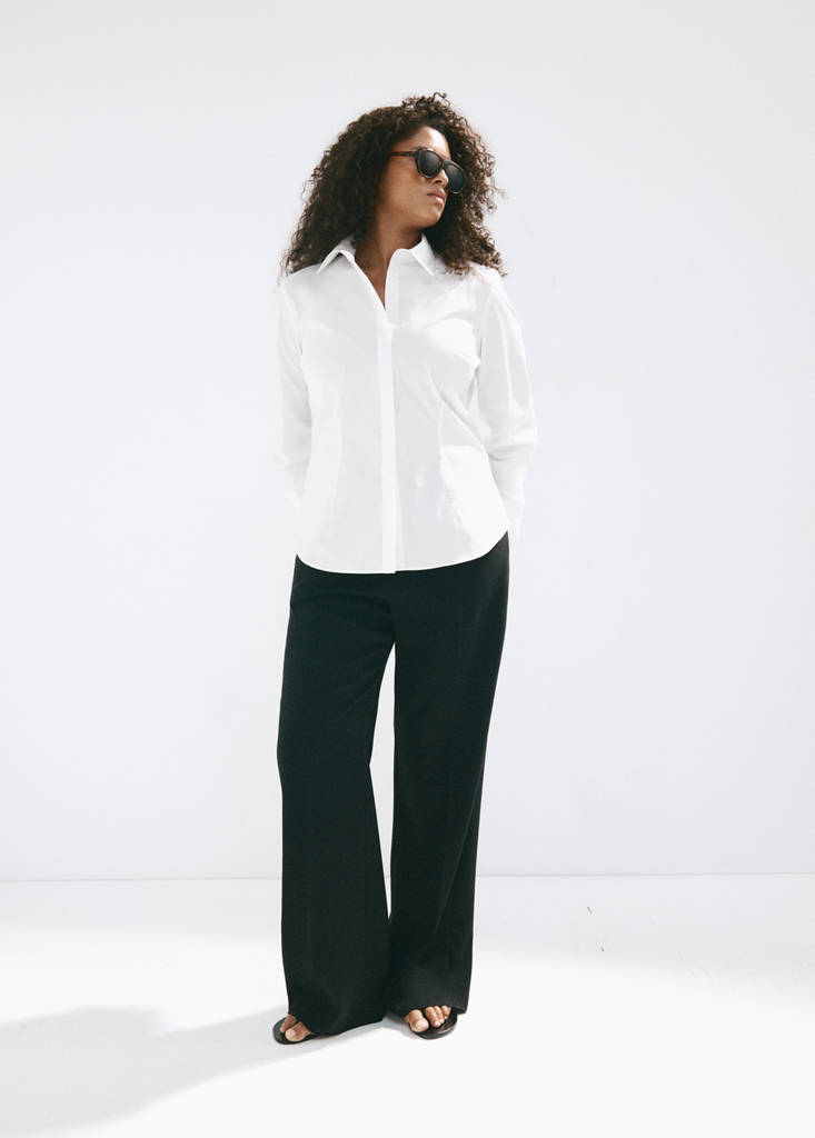 Slim-fit poplin shirt — White
