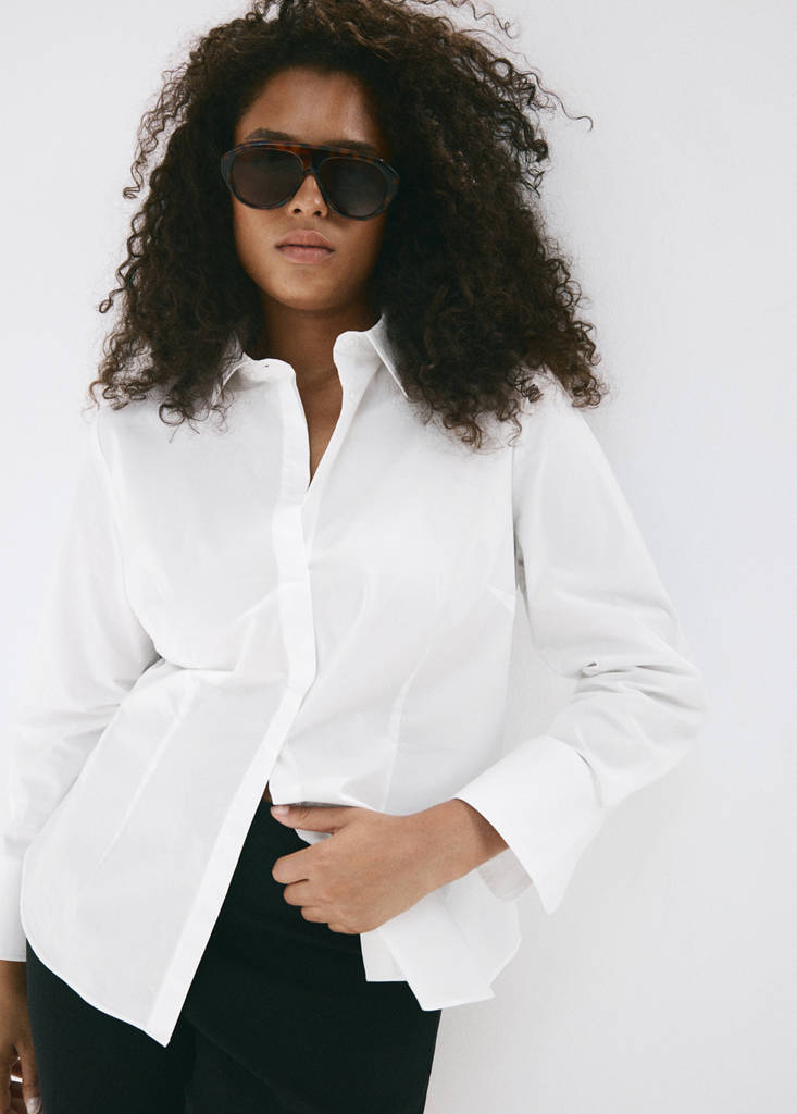 Slim-fit poplin shirt — White