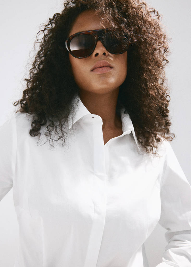Slim-fit poplin shirt — White