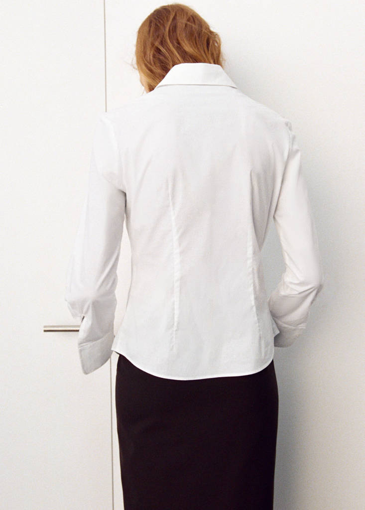 Slim-fit poplin shirt — White