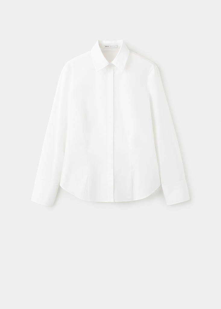 Slim-fit poplin shirt — White